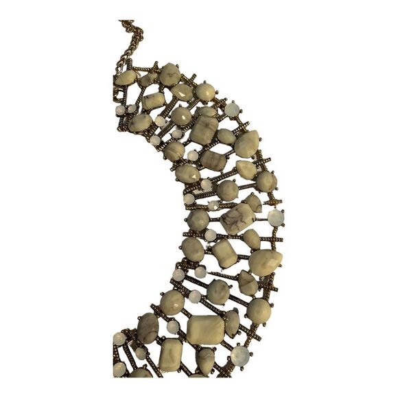 Sophia + Kate Collection Women’s Gemstone Collar Necklace Ivory And Gold. - Picture 14 of 16